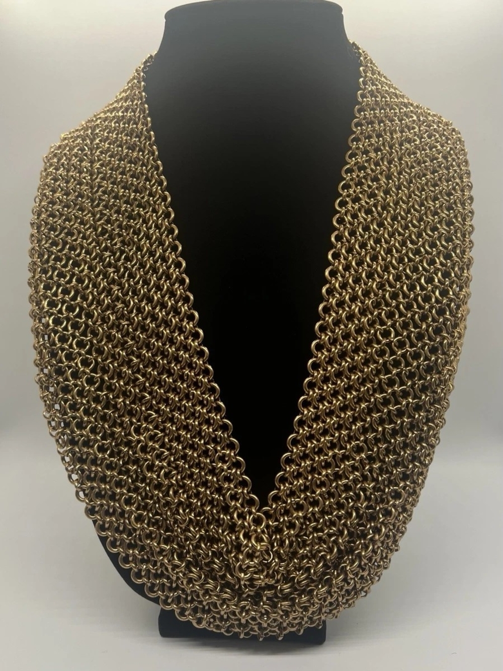Chico's Chunky Gold-Tone Multi-Strand Chain Collar Necklace